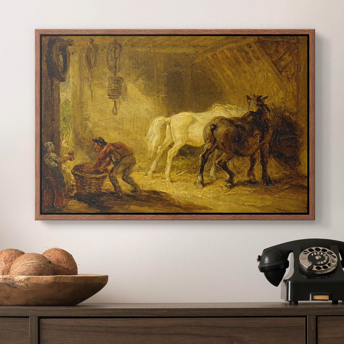 Heath Ewe and Lambs, 1810 - Floater Framed Canvas Print