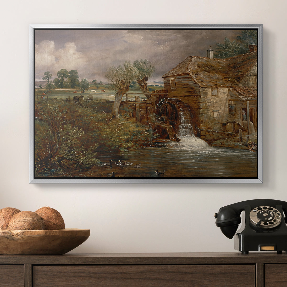 Parham Mill, Gillingham, 1826 - Floater Framed Canvas Print