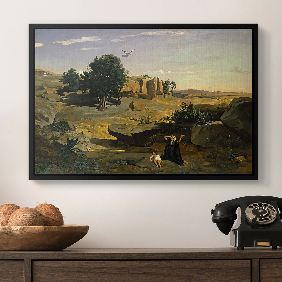 Hagar in the Wilderness, 1835 - Floater Framed Canvas Print