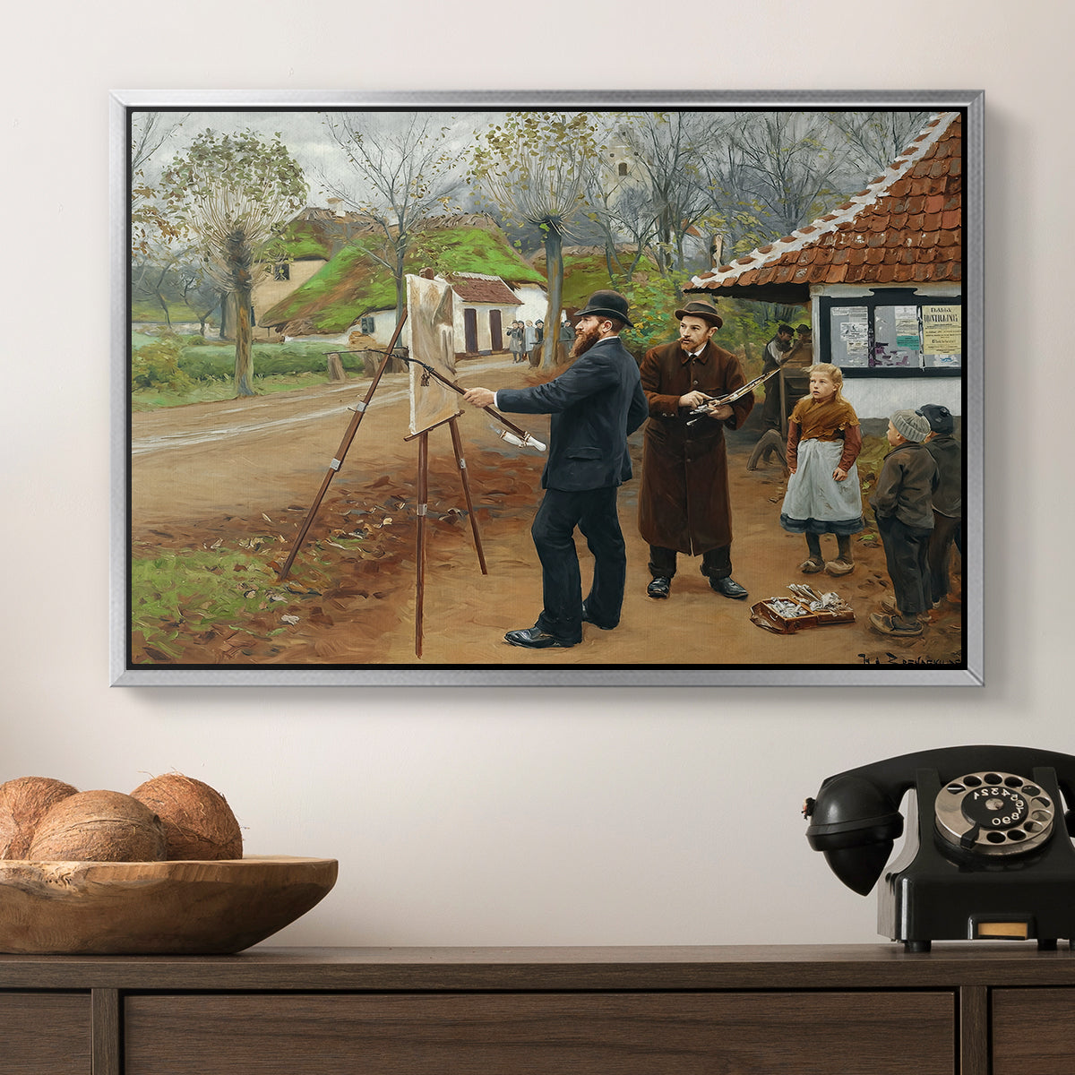 L. A. Ring Painting near Aasum Smithy, 1893 - Floater Framed Canvas Print
