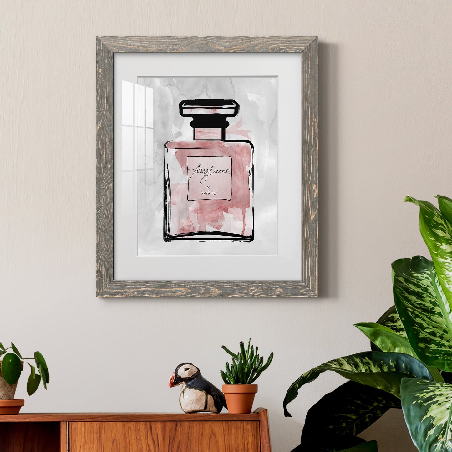 Blush Wash Perfume - Premium Framed Print - Distressed Barnwood Frame - Ready to Hang