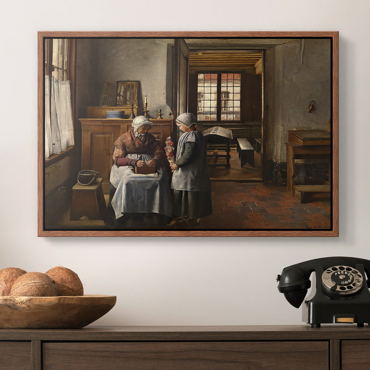 Grandmother's Feast, 1873 - Floater Framed Canvas Print