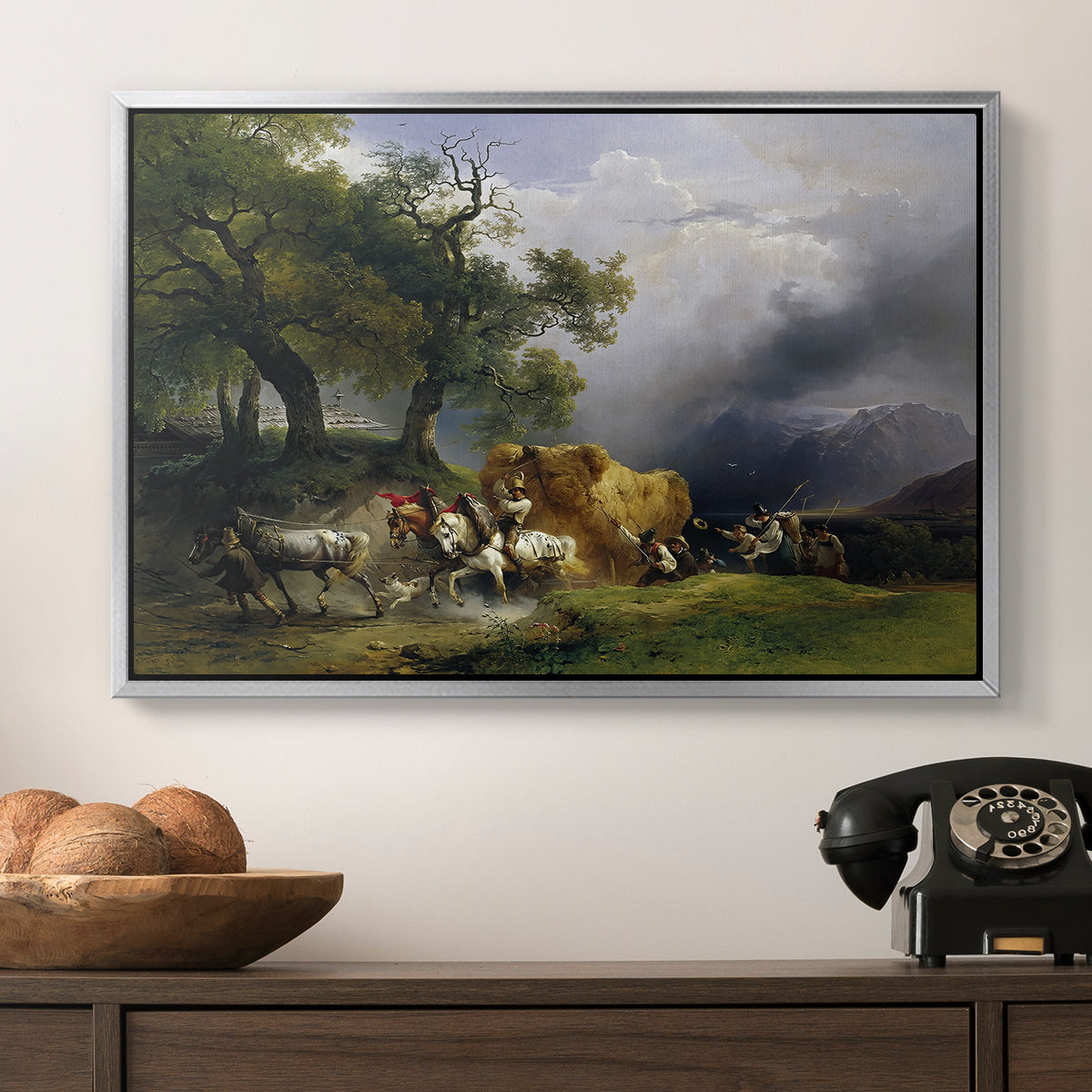 The Harvest Wagon (Der Heuwagen), c. 1850 - Floater Framed Canvas Print