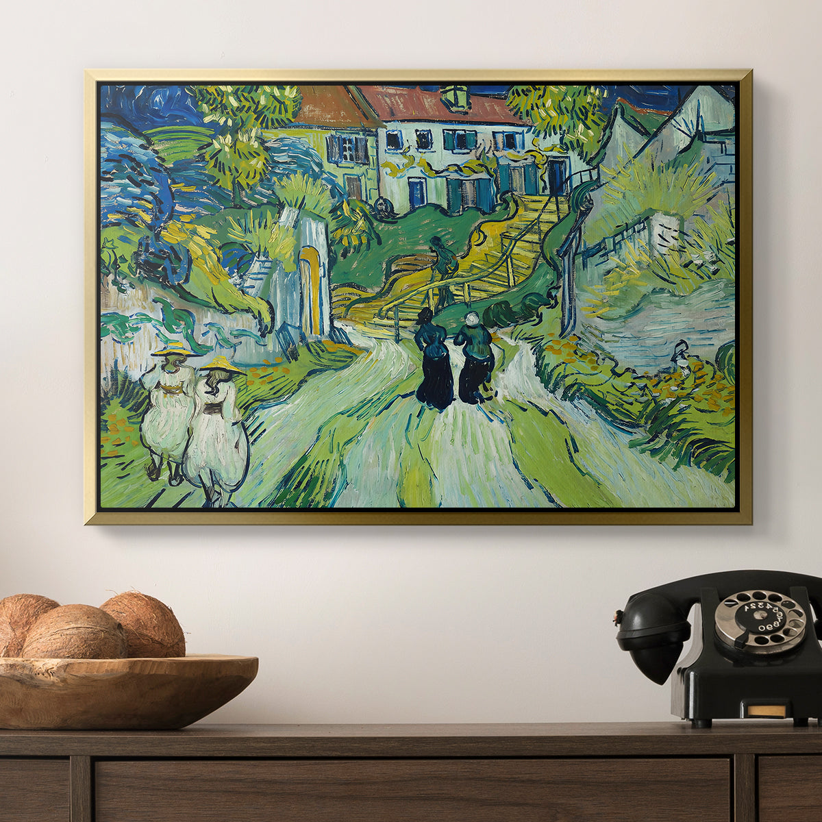 Stairway at Auvers, 1890 - Floater Framed Canvas Print