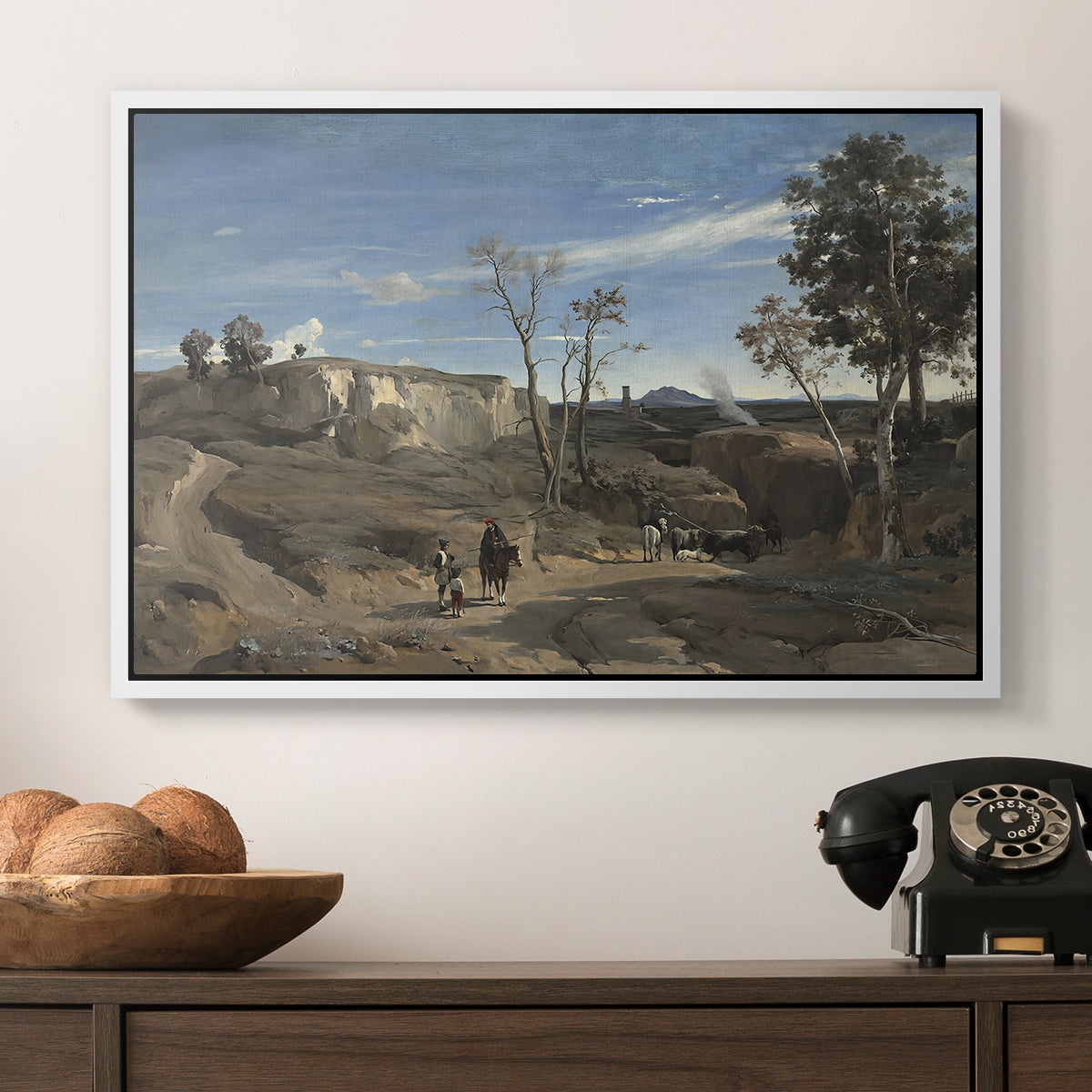 La Cervara, the Roman Campagna, c. 1830-1831 - Floater Framed Canvas Print