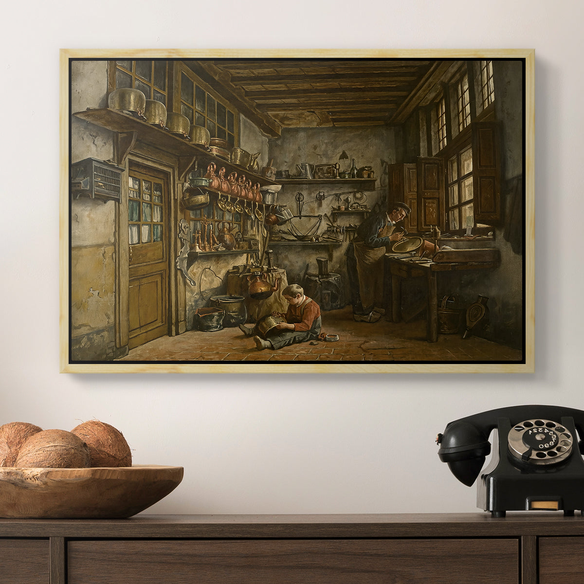 The Tinker, 1861 - Floater Framed Canvas Print