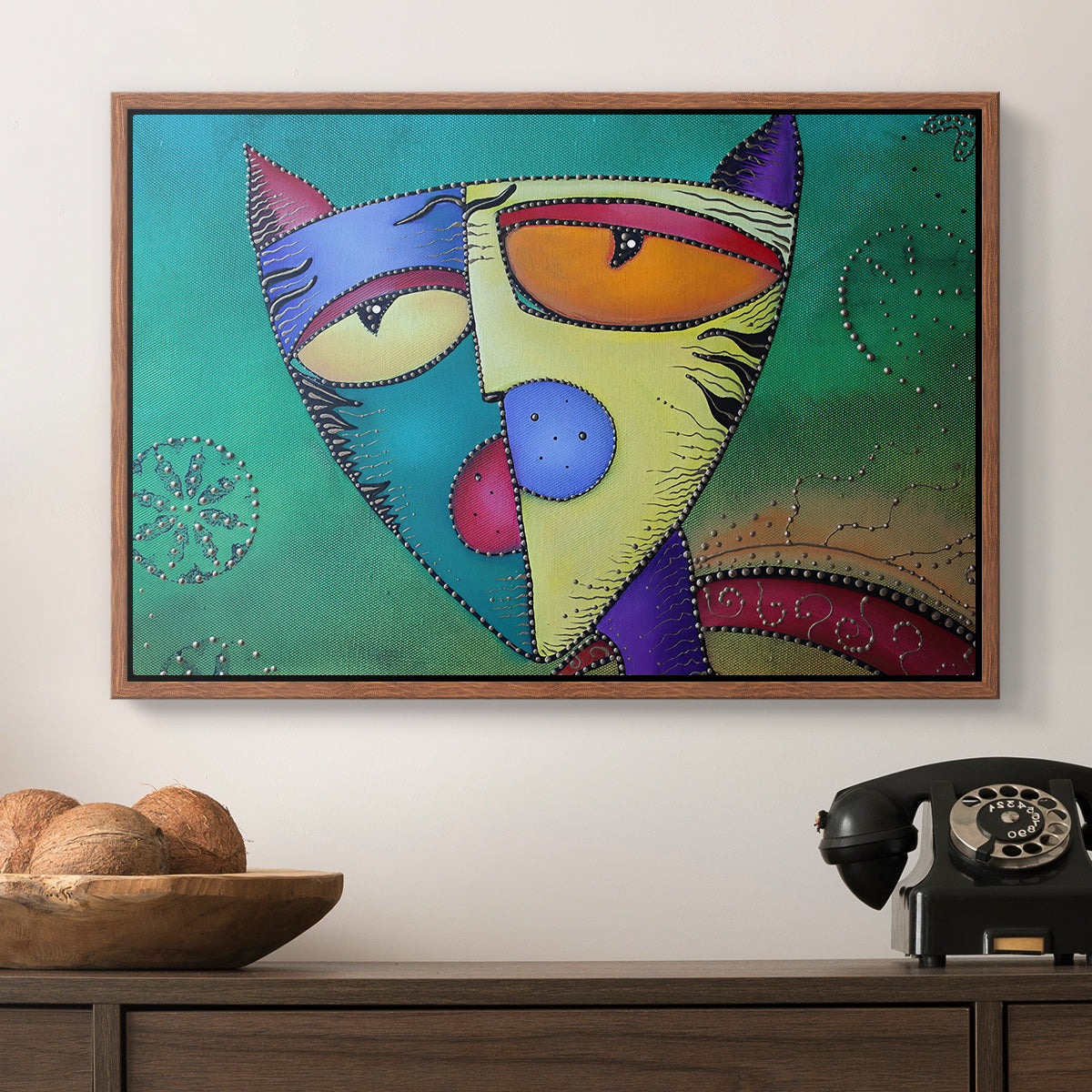 Celestial Cat - Floater Framed Canvas Print