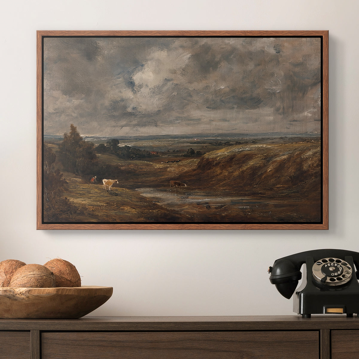 Hampstead Heath, 1825 - Floater Framed Canvas Print
