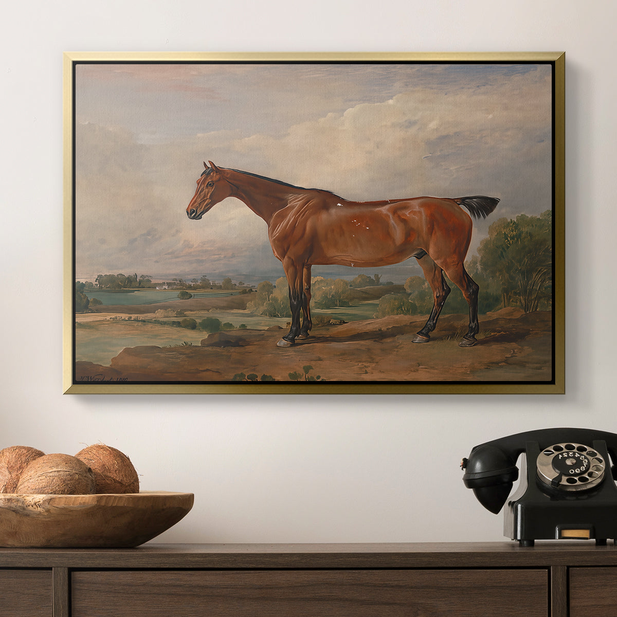 A Hunter in a Landscape, c. 1810 - Floater Framed Canvas Print