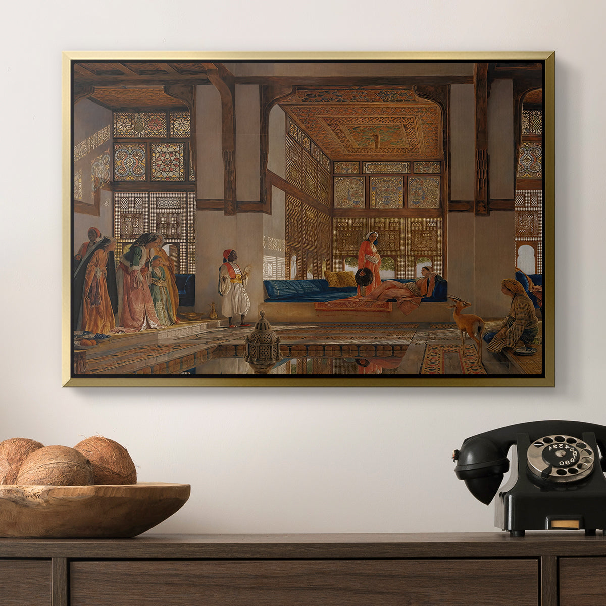 A Lady Receiving Visitors (The Reception), 1873 - Floater Framed Canvas Print