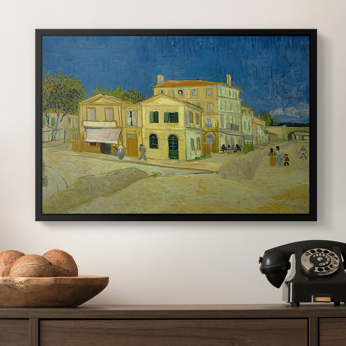 The Yellow House (The Street), 1888 - Floater Framed Canvas Print