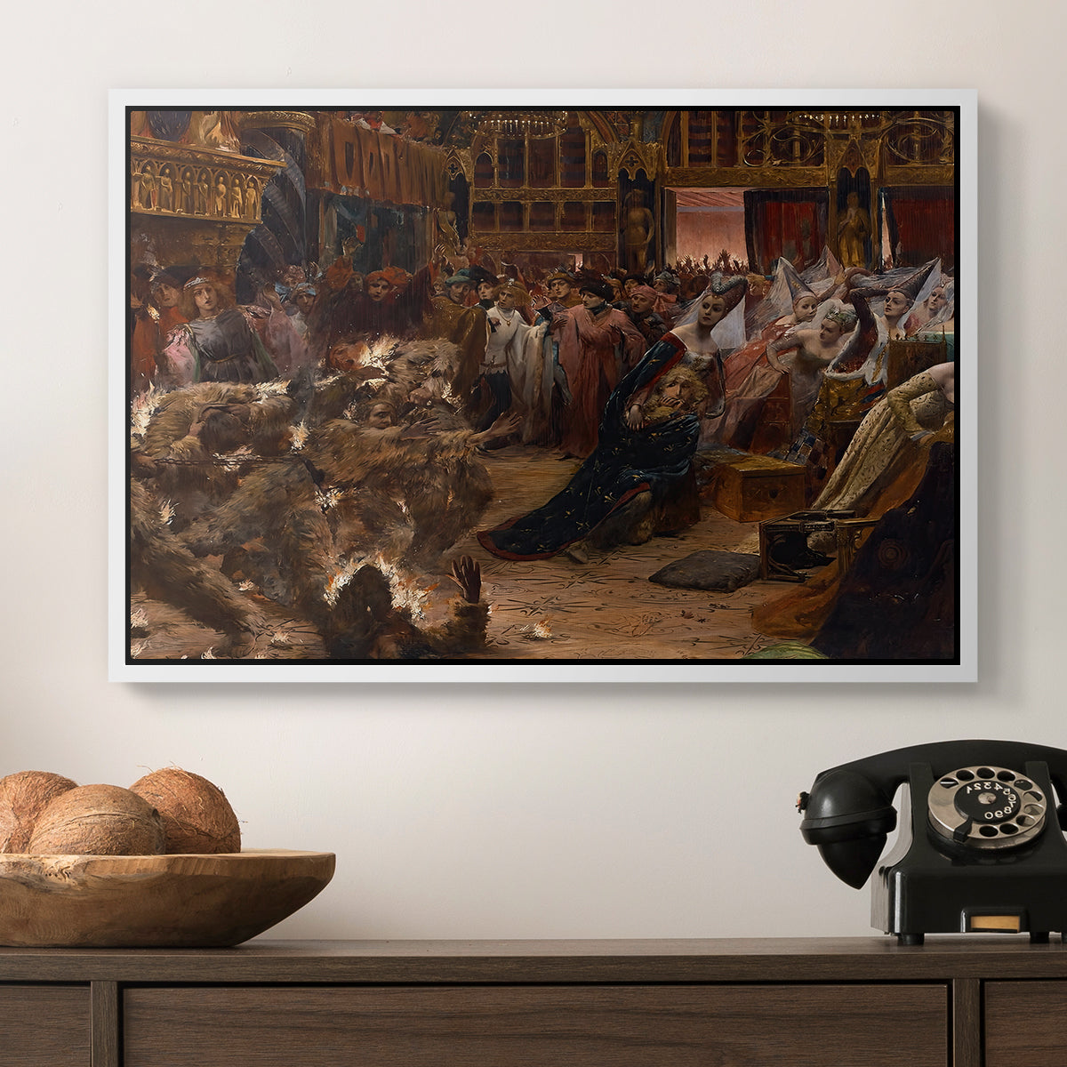 Ball of the Burning Men, 1889 - Floater Framed Canvas Print
