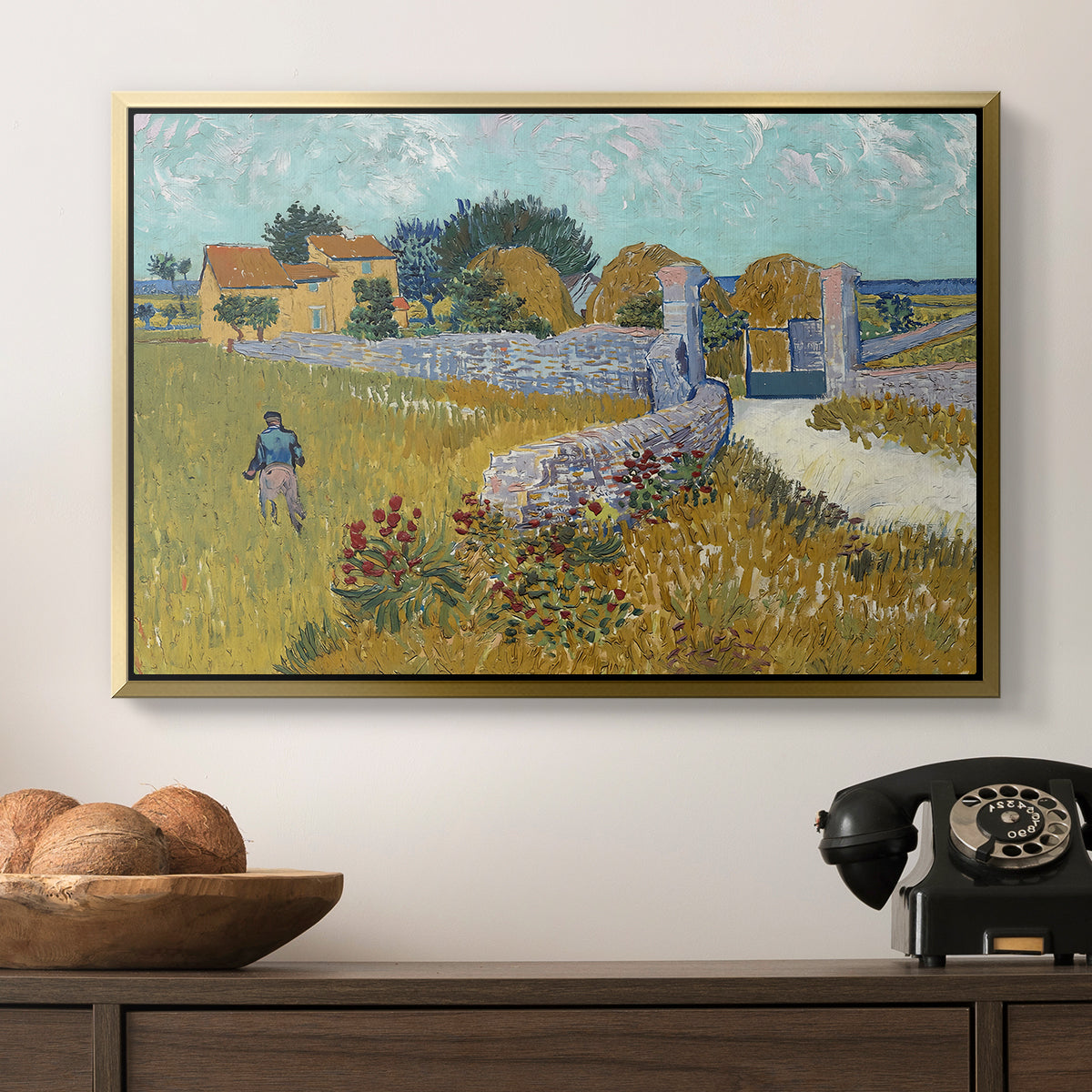 Farmhouse in Provence, 1888 - Floater Framed Canvas Print