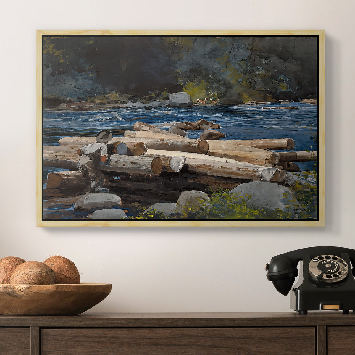 Hudson River, 1892 - Floater Framed Canvas Print