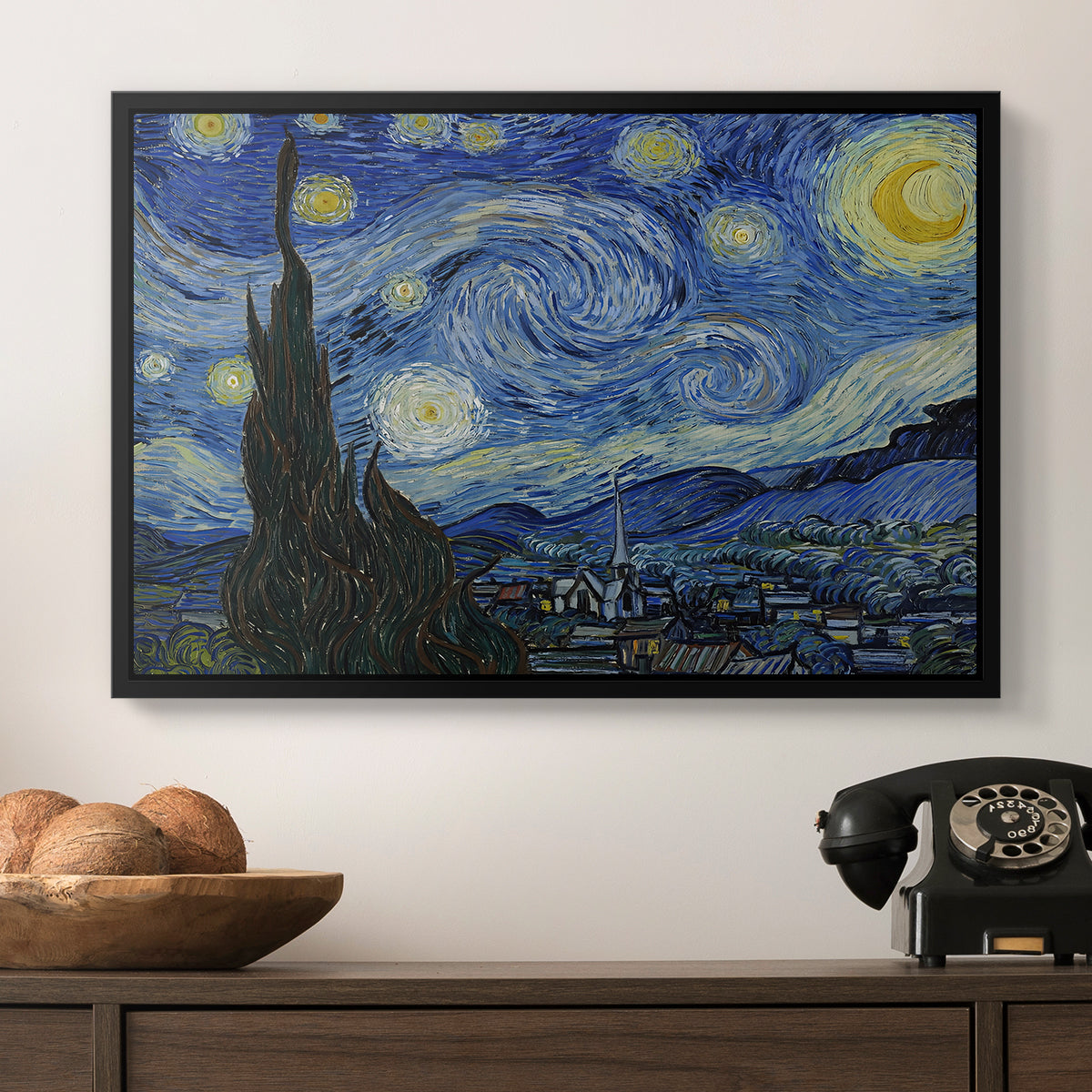 The Starry Night, 1889 - Floater Framed Canvas Print