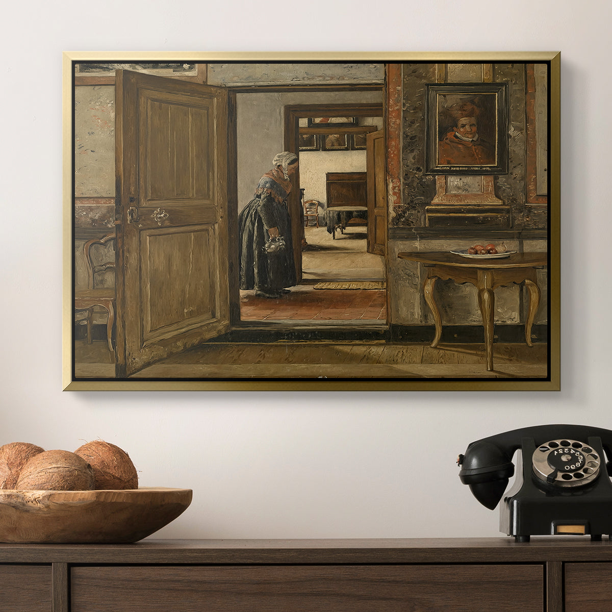 Interior of the Terninck Institution in Antwerp, 1884 - Floater Framed Canvas Print