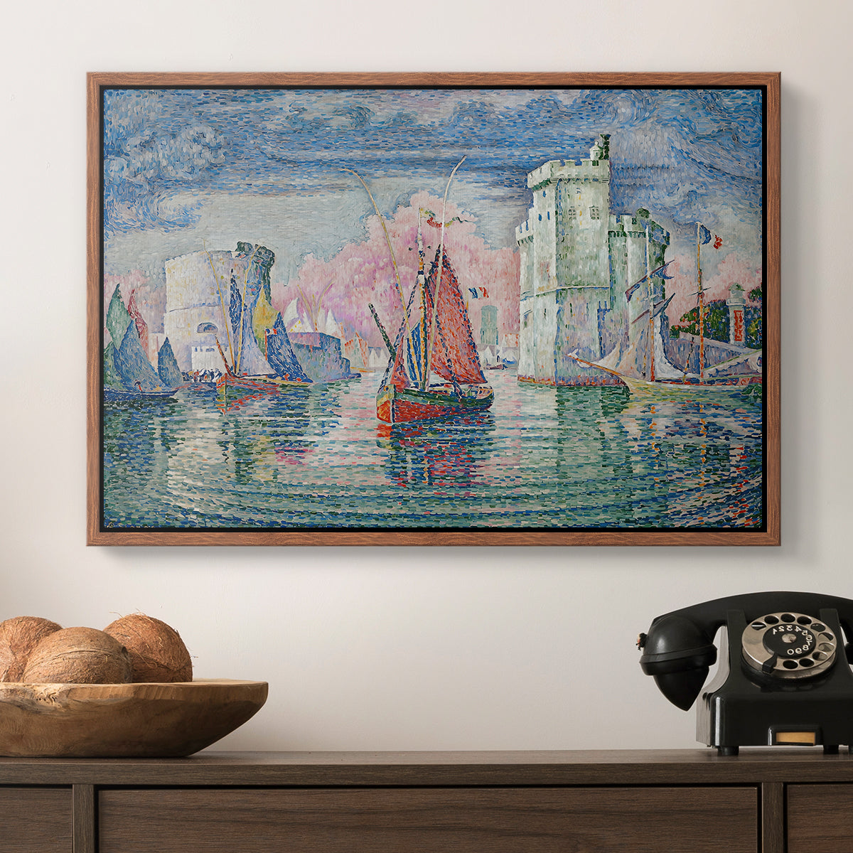 Entrance to the Port of La Rochelle, 1921 - Floater Framed Canvas Print