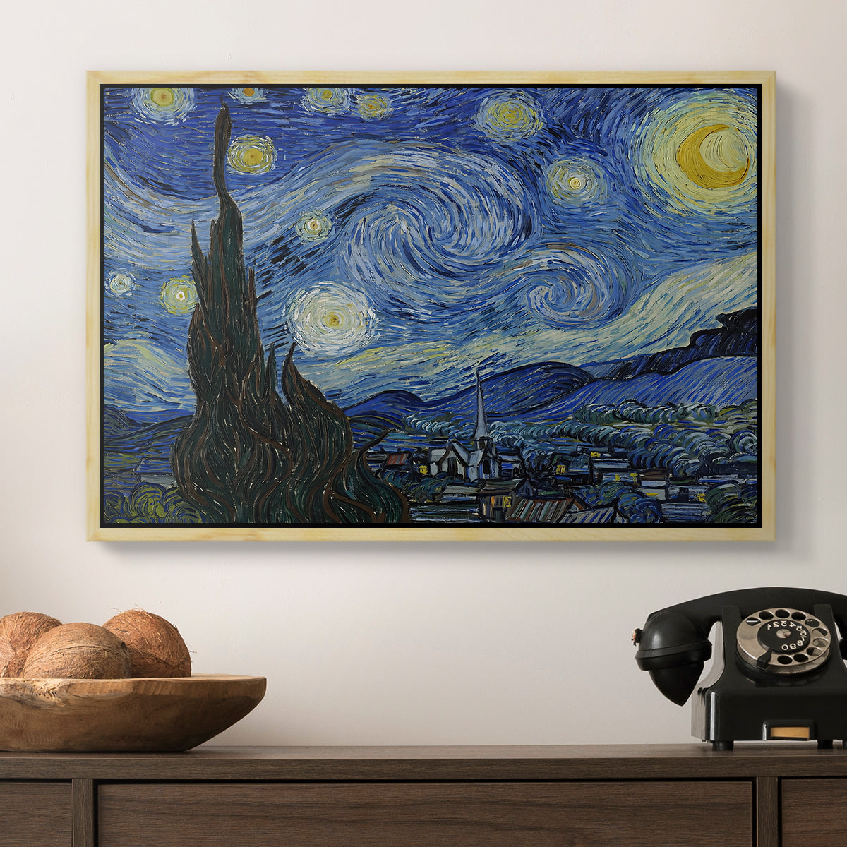 The Starry Night, 1889 - Floater Framed Canvas Print