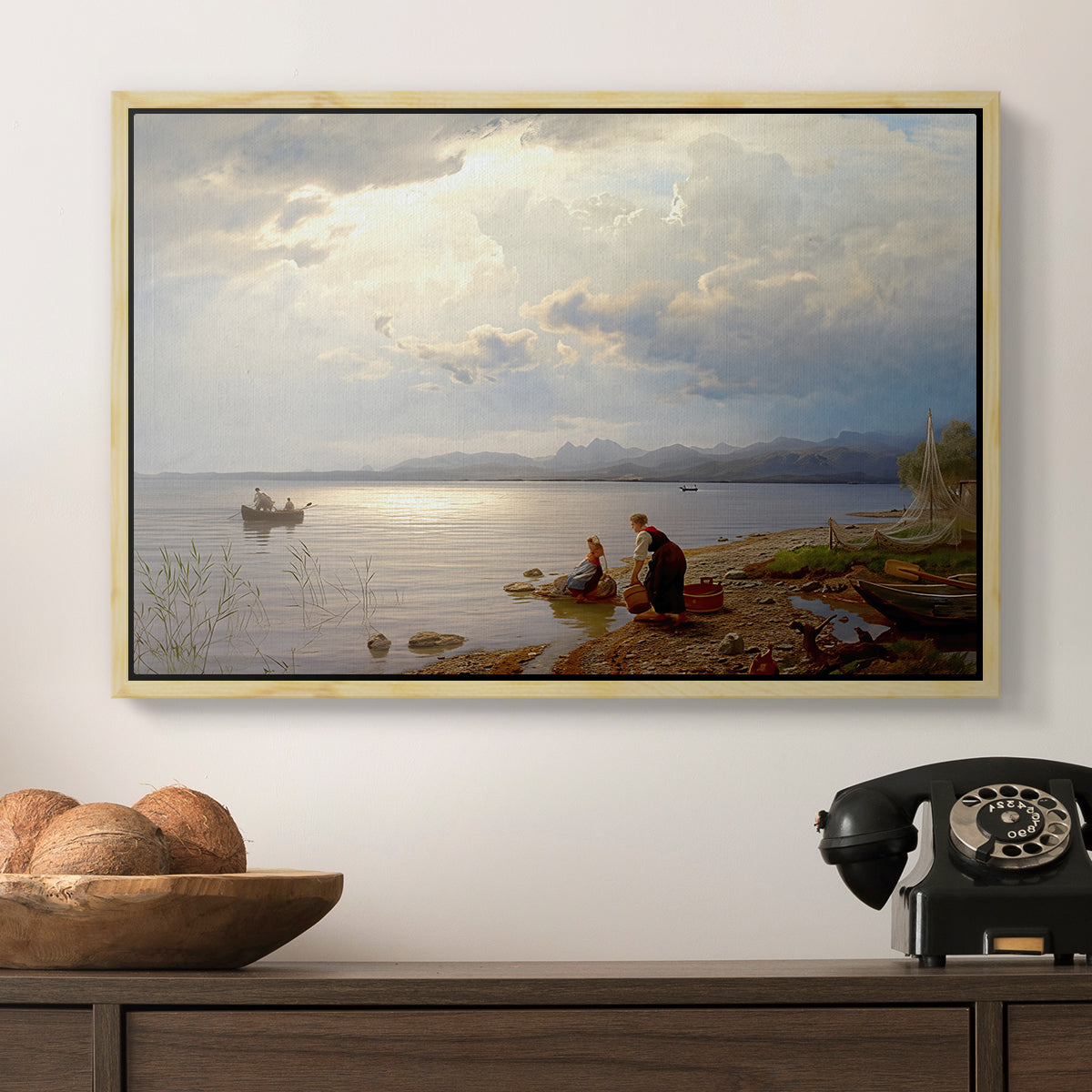 On the Banks of the Chiemsee, 1871 - Floater Framed Canvas Print