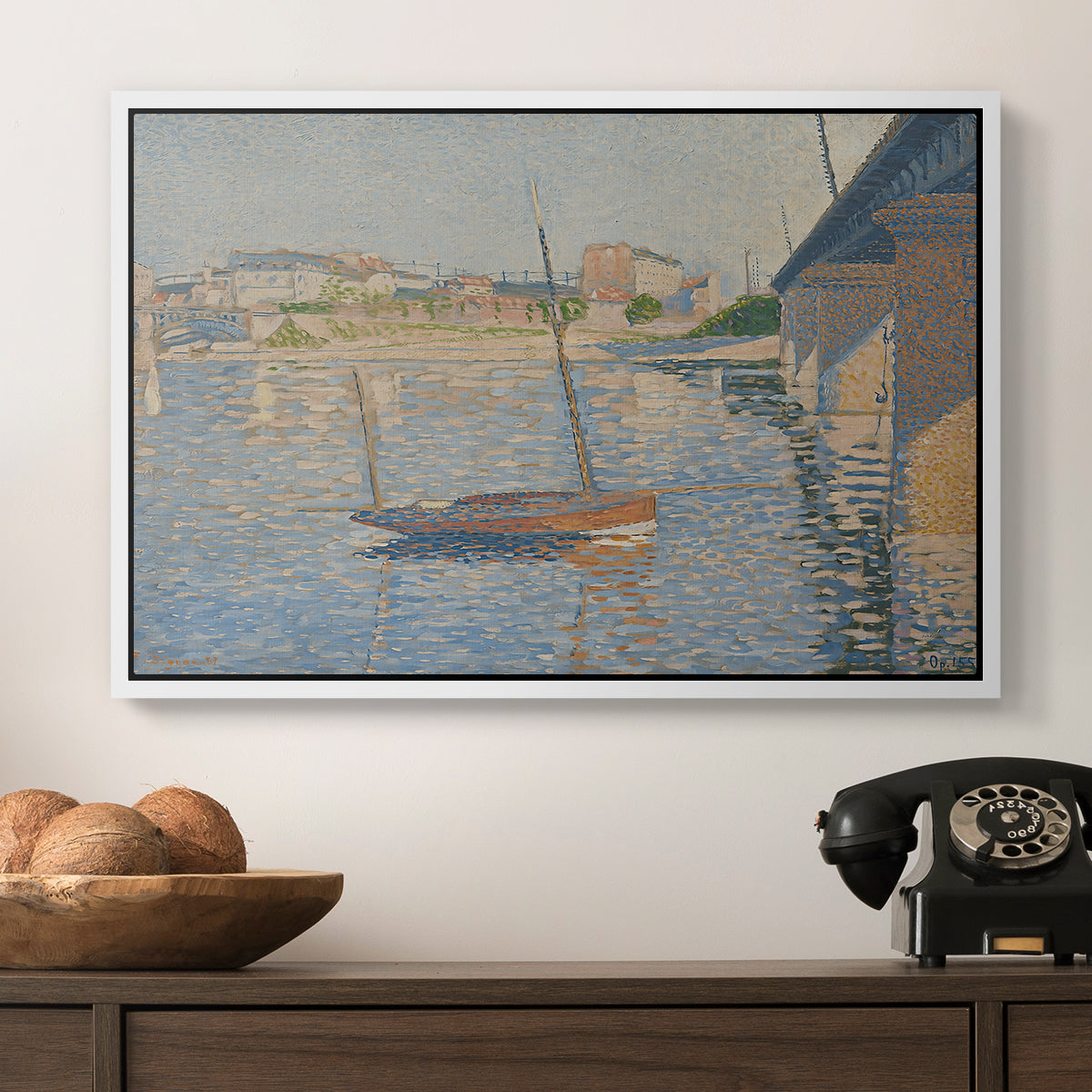 Le Clipper, Asnières, 1887 - Floater Framed Canvas Print