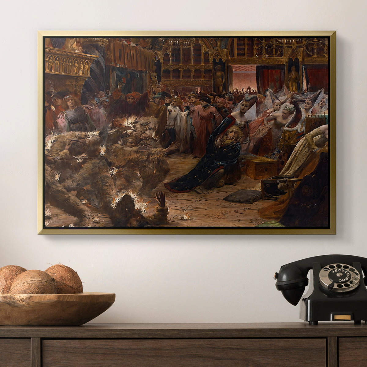 Ball of the Burning Men, 1889 - Floater Framed Canvas Print