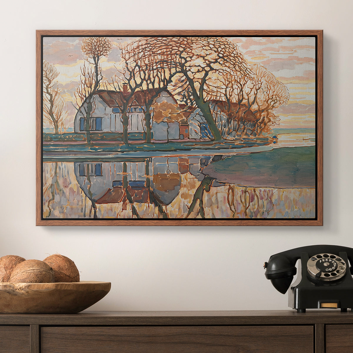 Farm near Duivendrecht, c. 1916 - Floater Framed Canvas Print