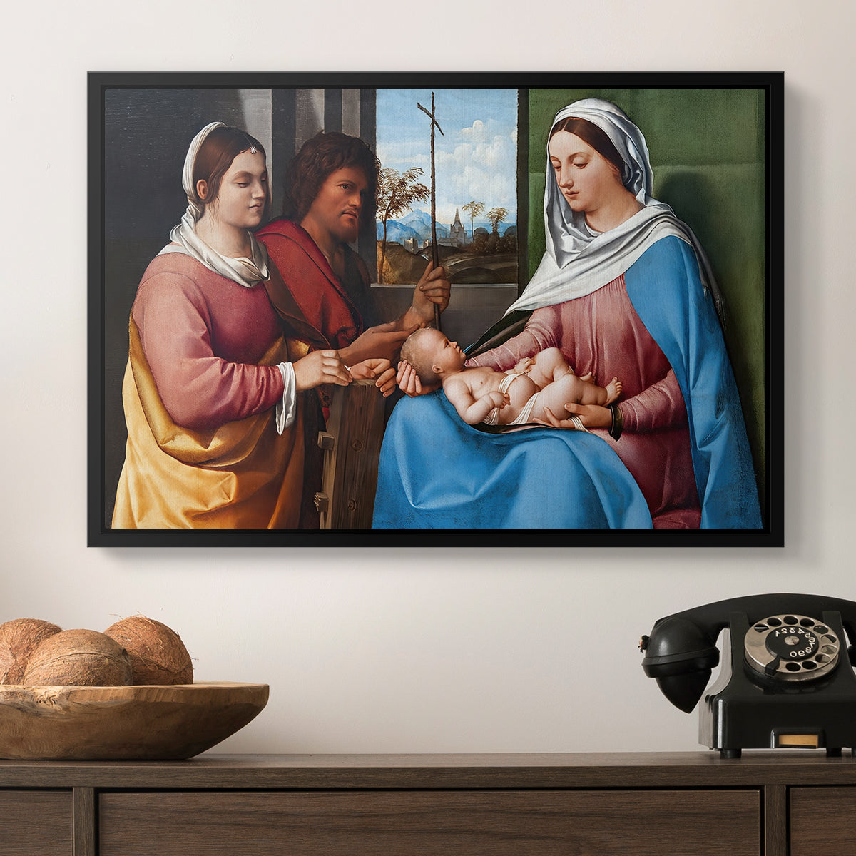 Sacred Conversation, c. 1505 - Floater Framed Canvas Print