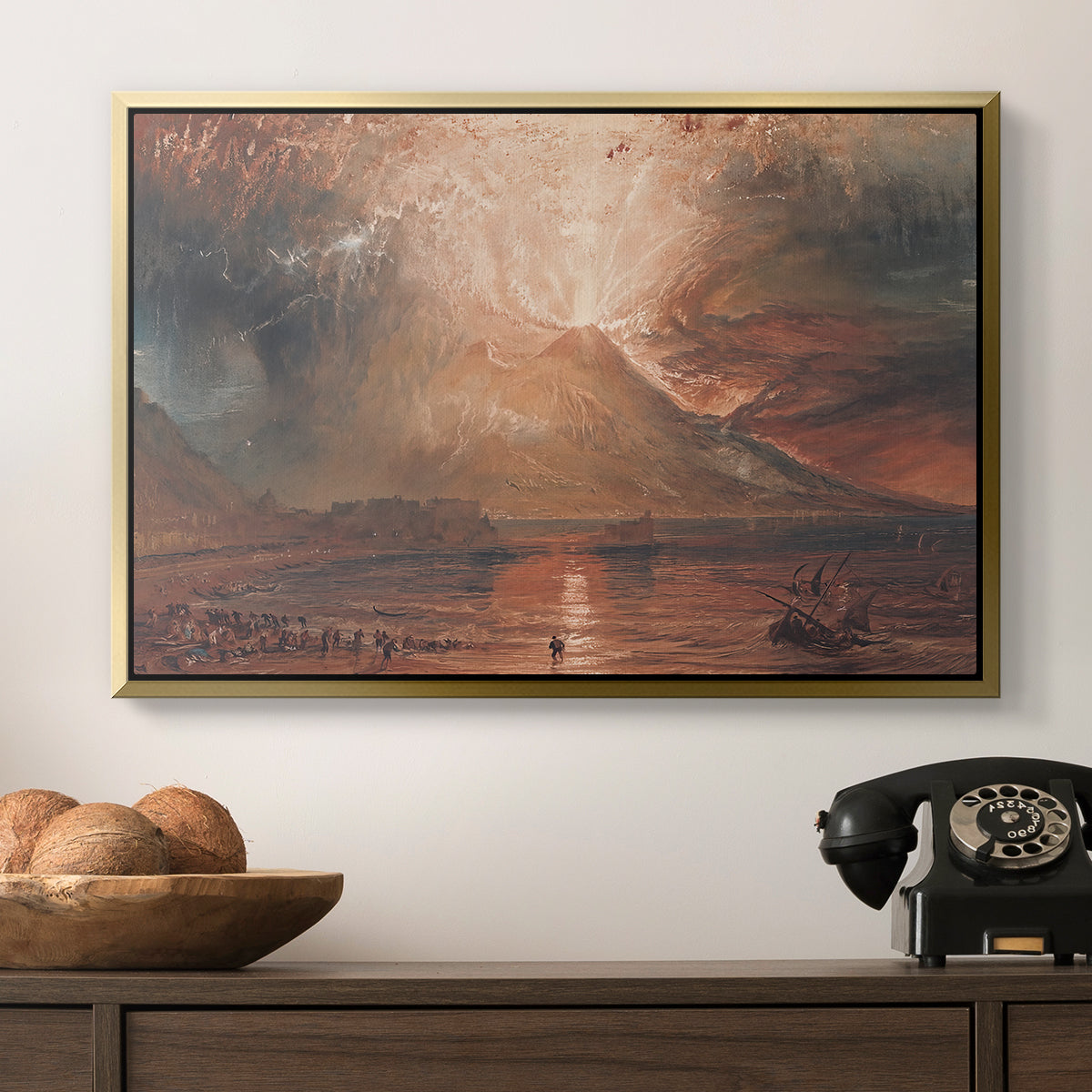 Vesuvius in Eruption, c. 1817 - Floater Framed Canvas Print