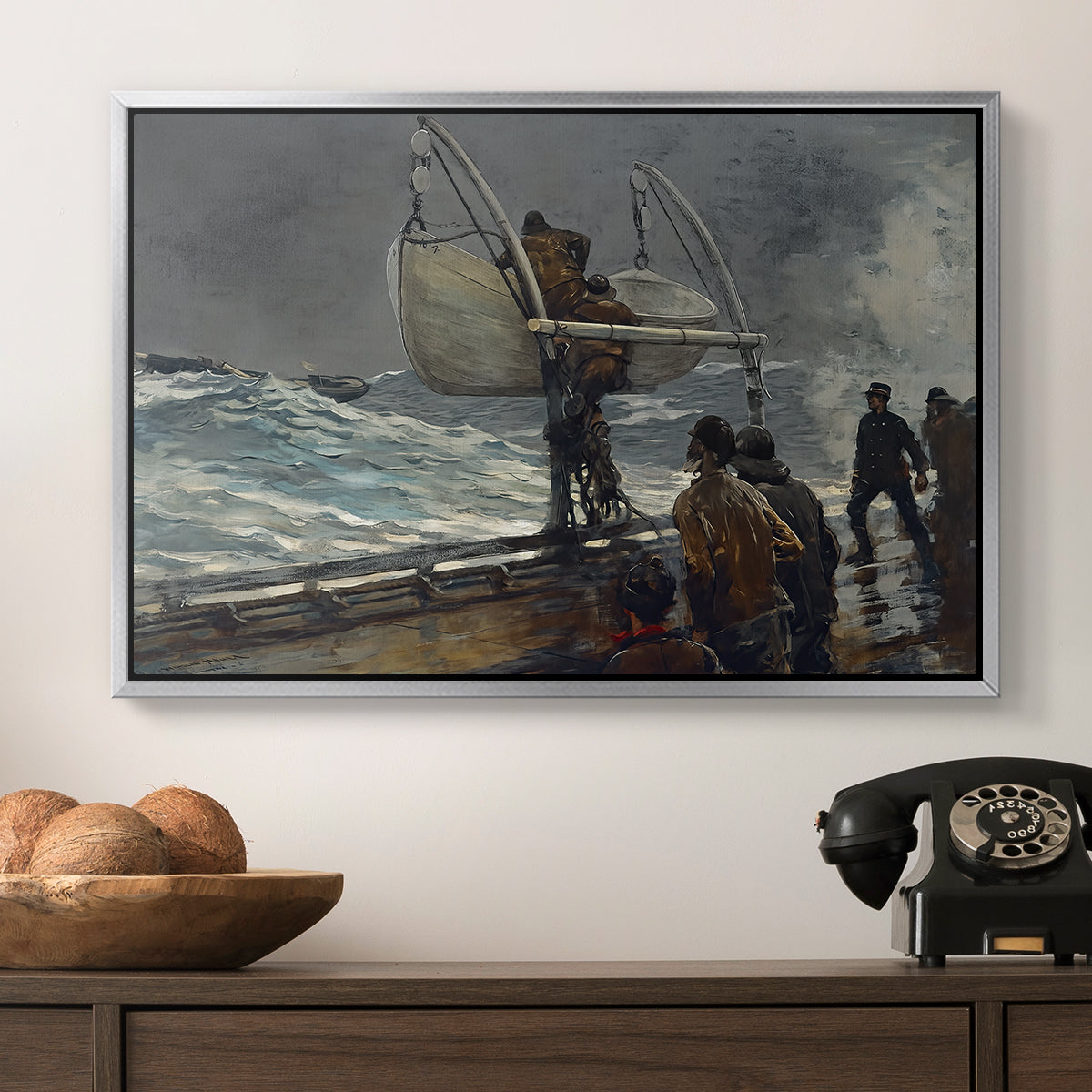 The Signal of Distress, c. 1896 - Floater Framed Canvas Print