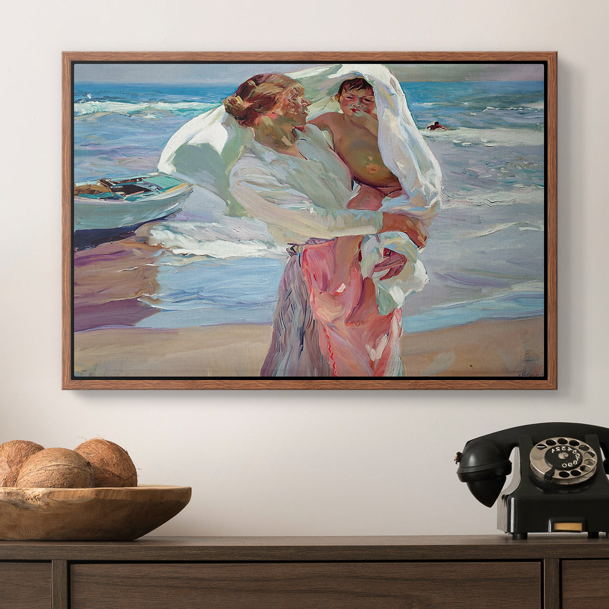 After Bathing, 1915 - Floater Framed Canvas Print