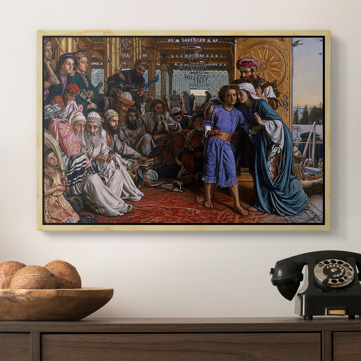 The Finding of the Saviour in the Temple, 1854-1860 - Floater Framed Canvas Print