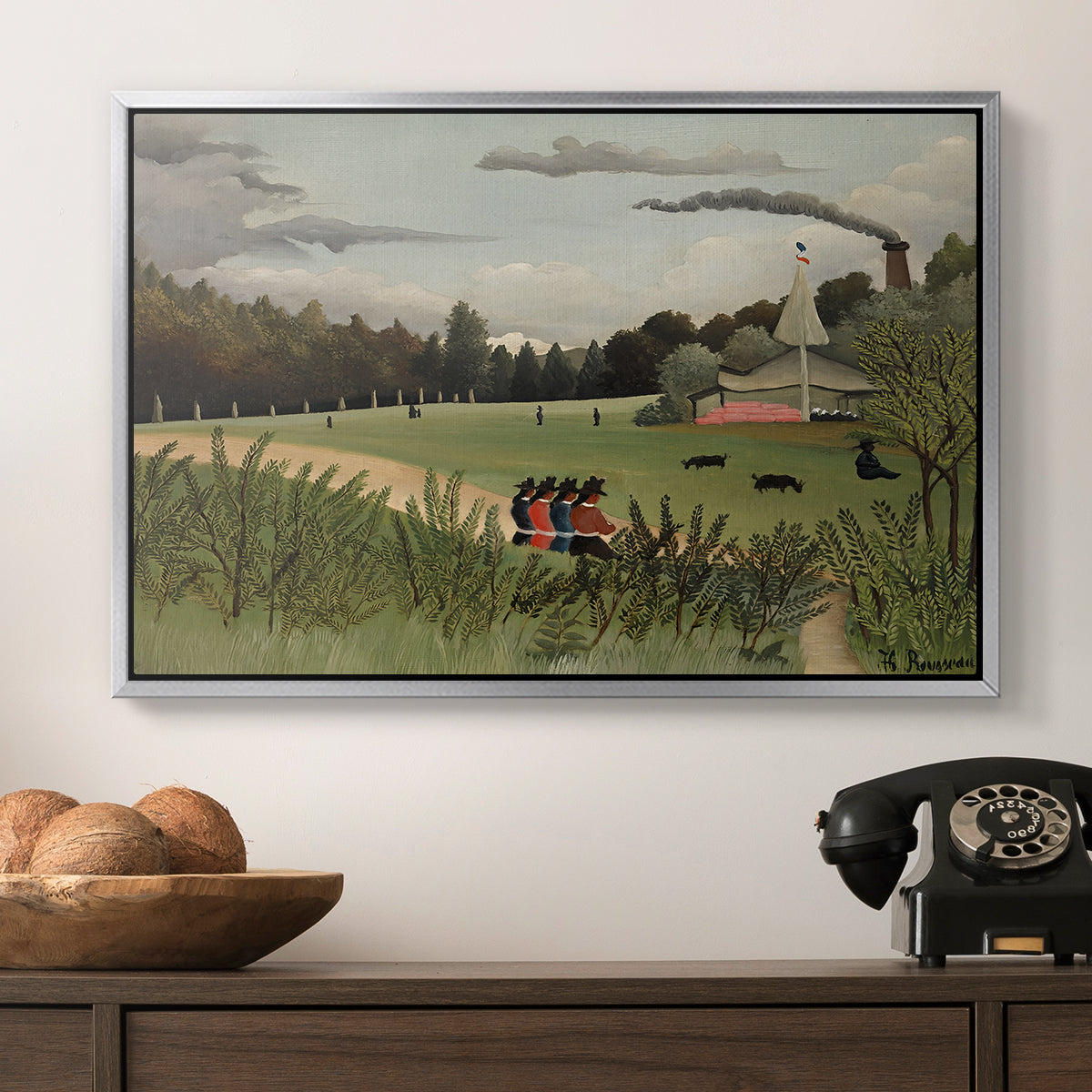 The Chair Factory at Alfortville, 1897 - Floater Framed Canvas Print