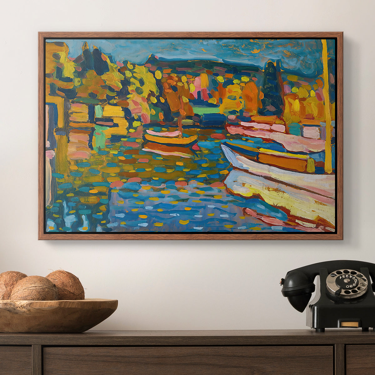 Study for Autumn Landscape with Boats, 1908 - Floater Framed Canvas Print