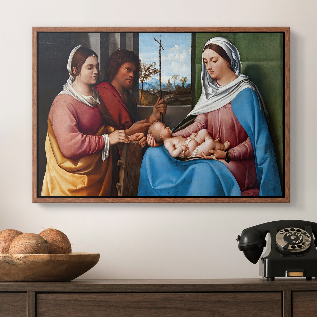 Sacred Conversation, c. 1505 - Floater Framed Canvas Print
