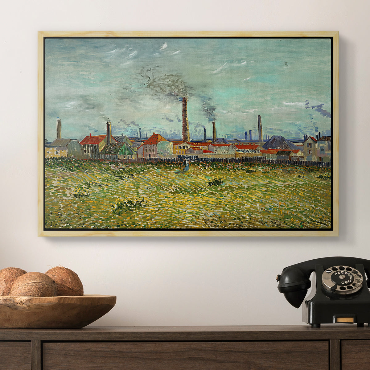 Factories at Clichy, 1887 - Floater Framed Canvas Print