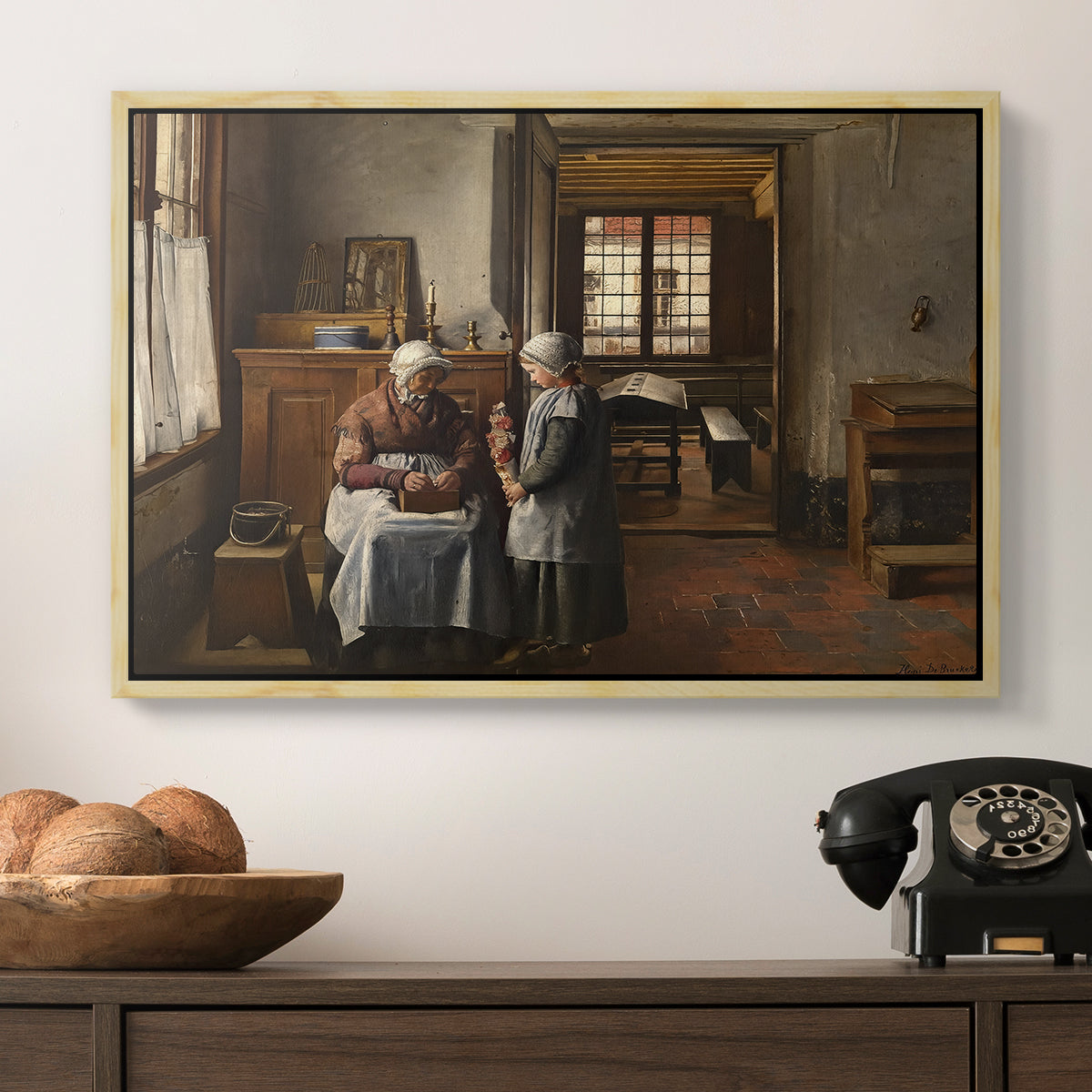 Grandmother's Feast, 1873 - Floater Framed Canvas Print