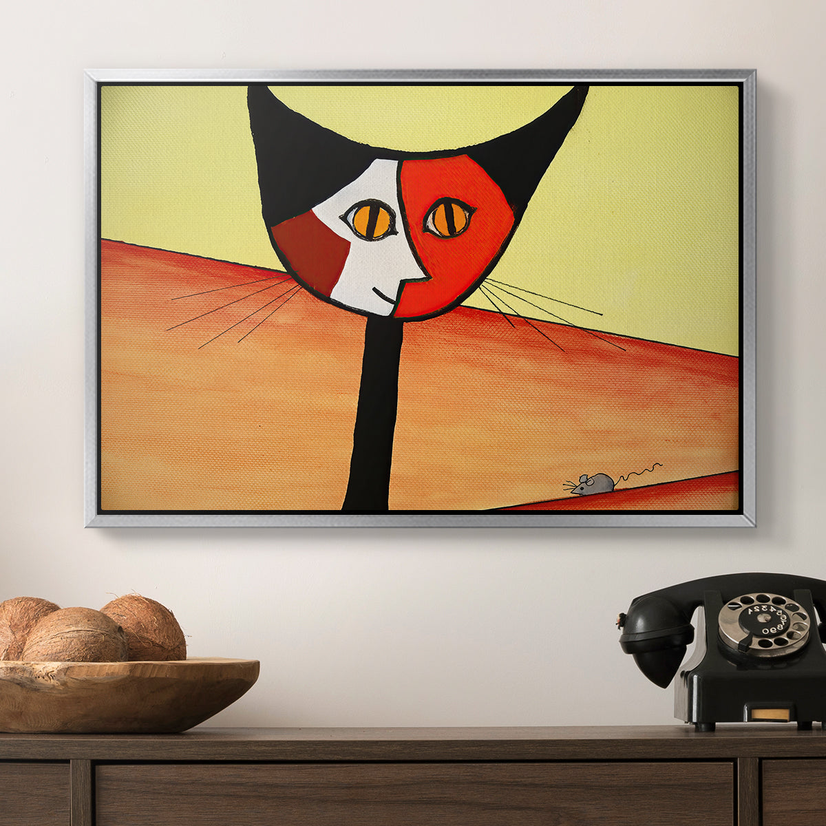 Picasso's Cat–El Gato - Floater Framed Canvas Print