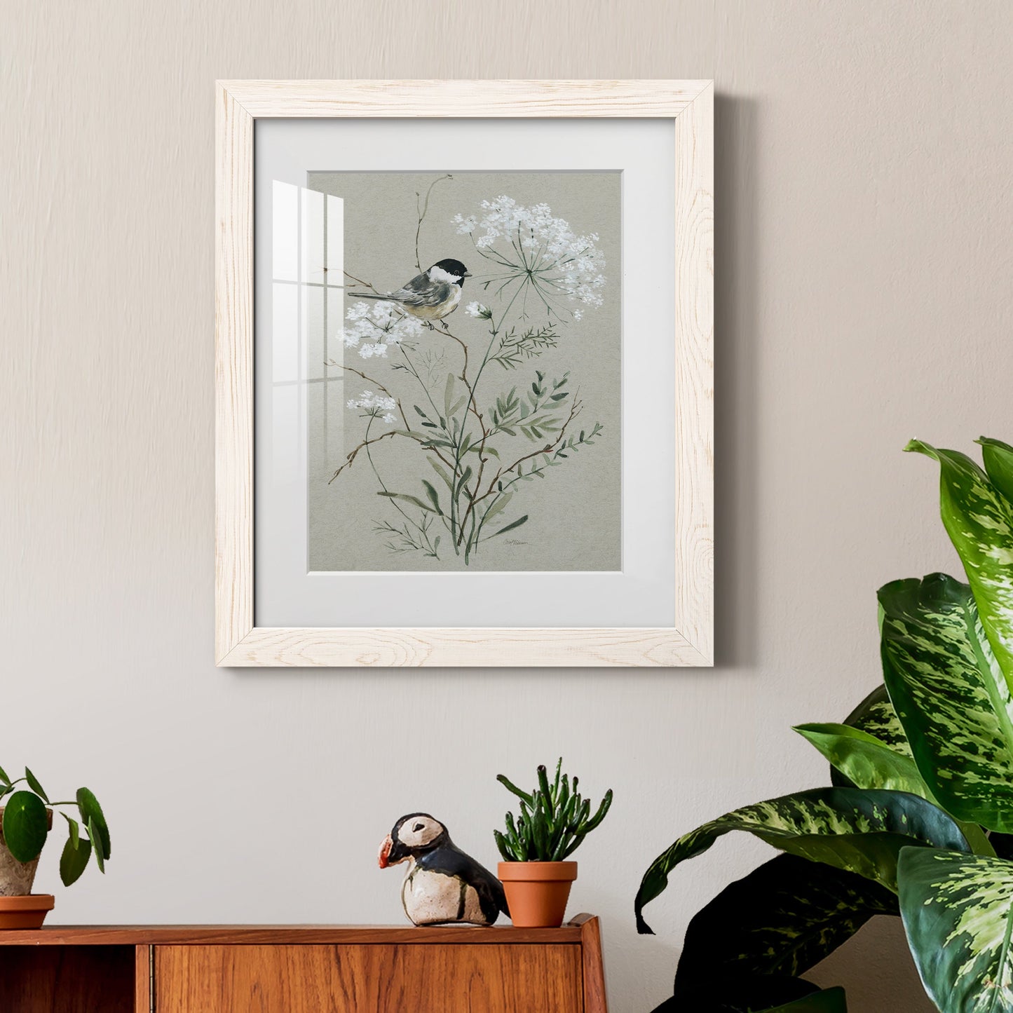 Bouquet of Grace Bird I - Barnwood Framed Art Print