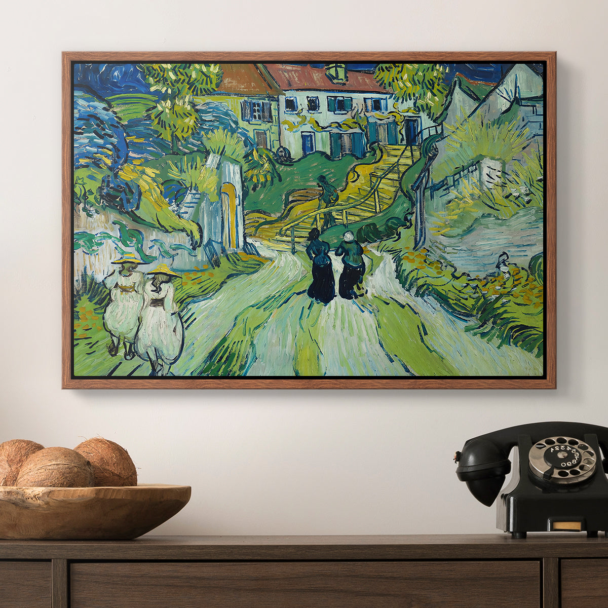 Stairway at Auvers, 1890 - Floater Framed Canvas Print