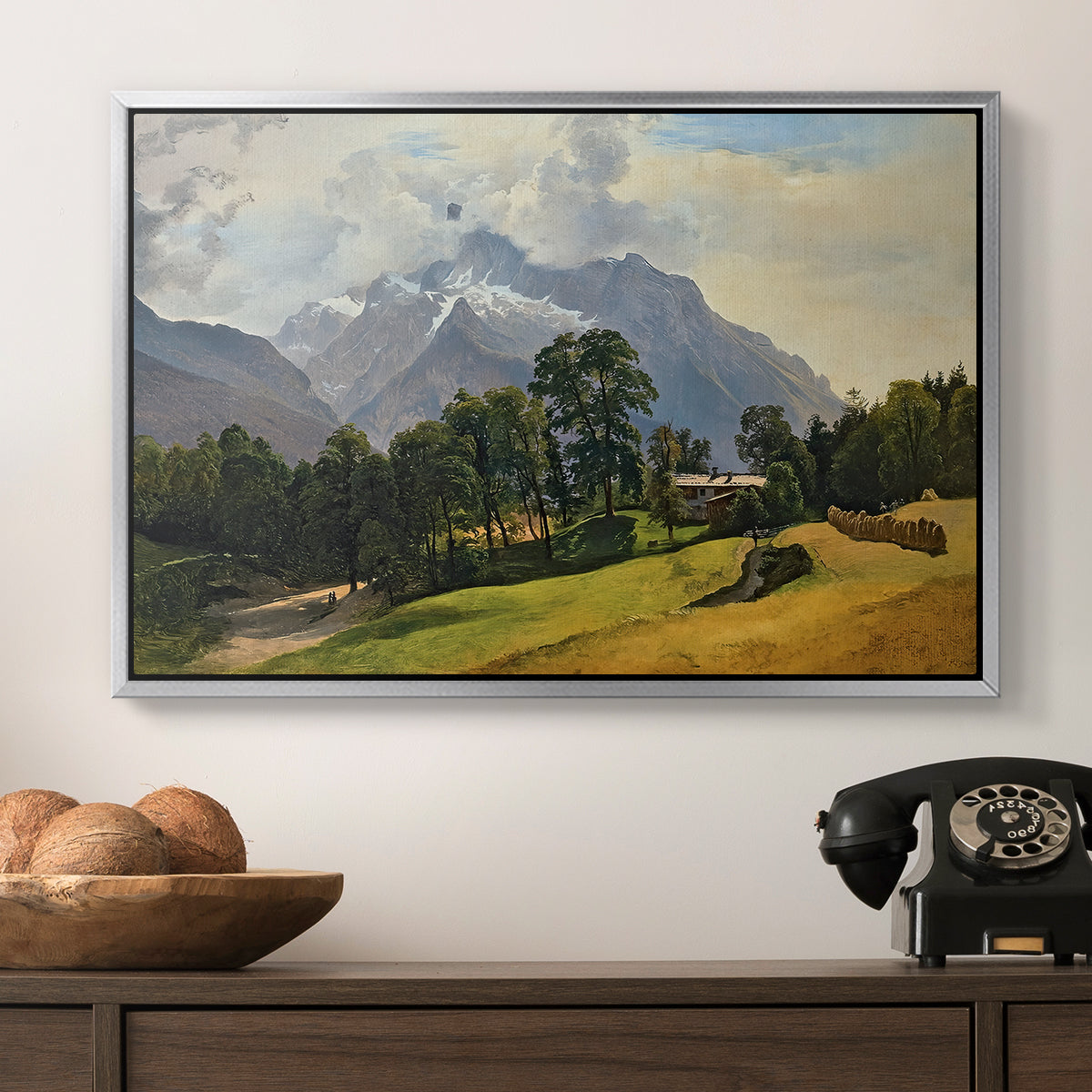Mountains in Berchtesgaden - Floater Framed Canvas Print
