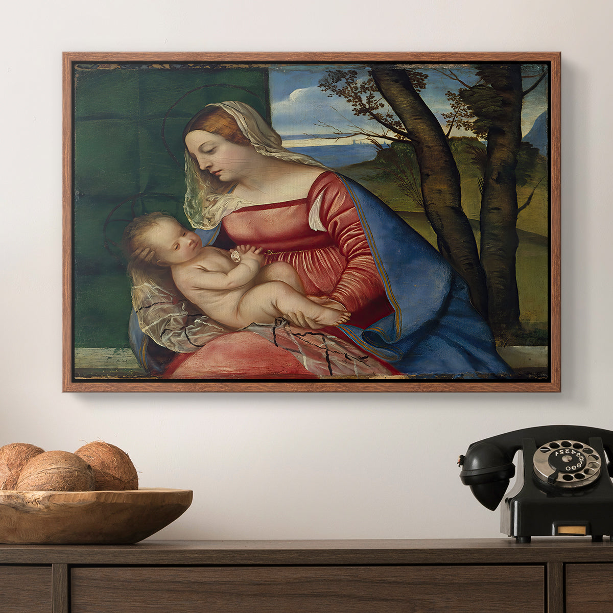 Madonna and Child, c. 1508 - Floater Framed Canvas Print
