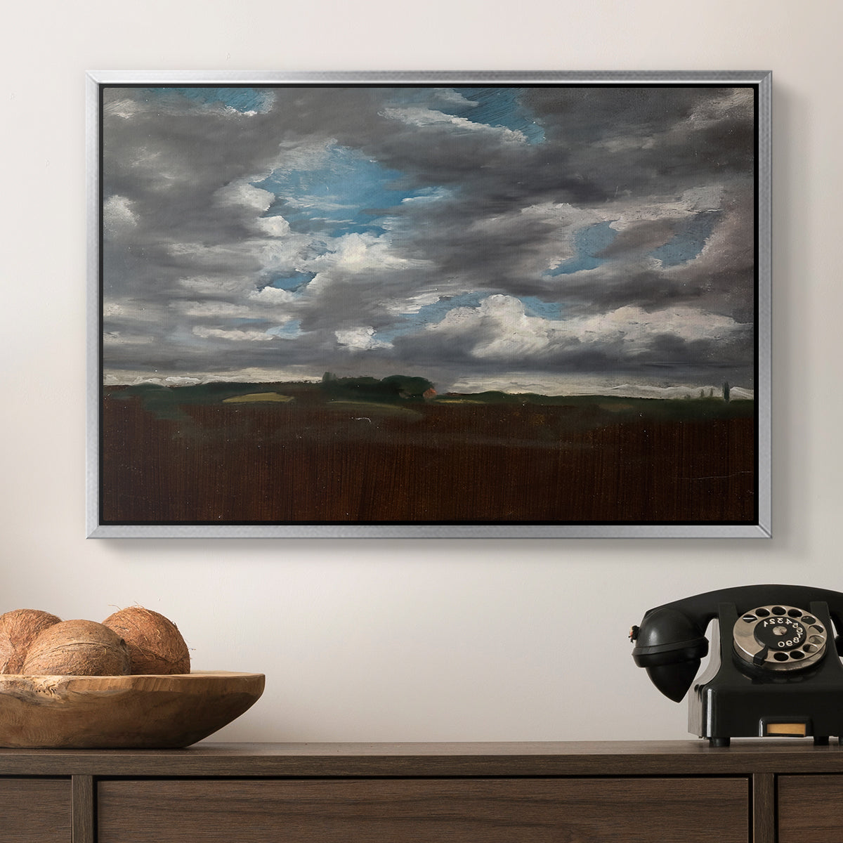 Extensive Landscape with Grey Clouds, c. 1821-1822 - Floater Framed Canvas Print