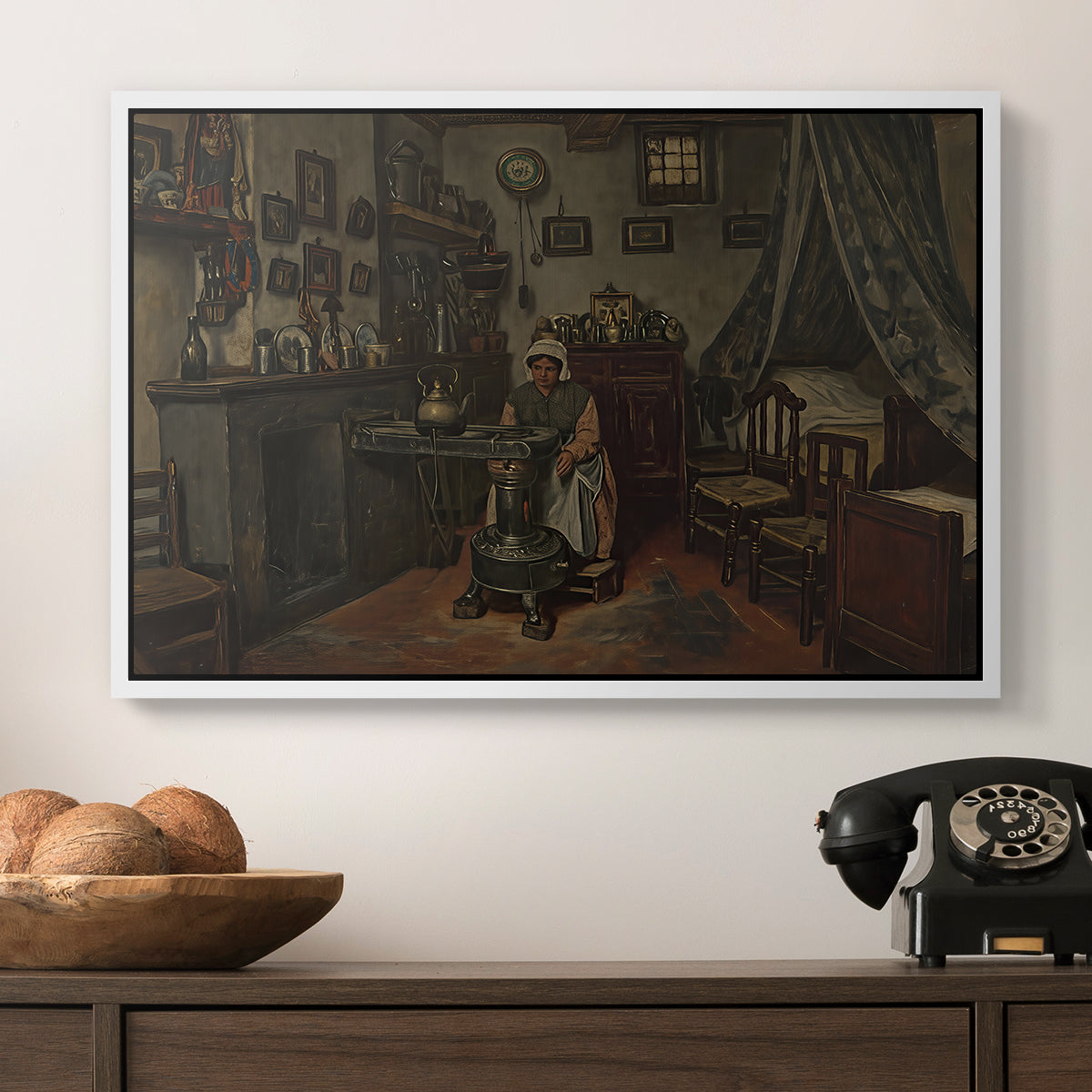 Interior, c. 1865-1870 - Floater Framed Canvas Print