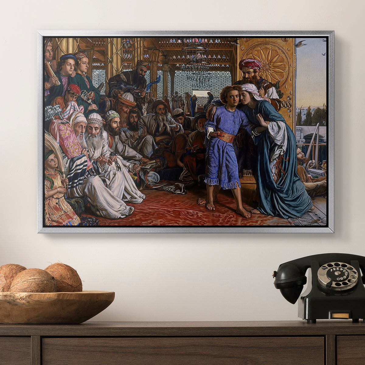 The Finding of the Saviour in the Temple, 1854-1860 - Floater Framed Canvas Print