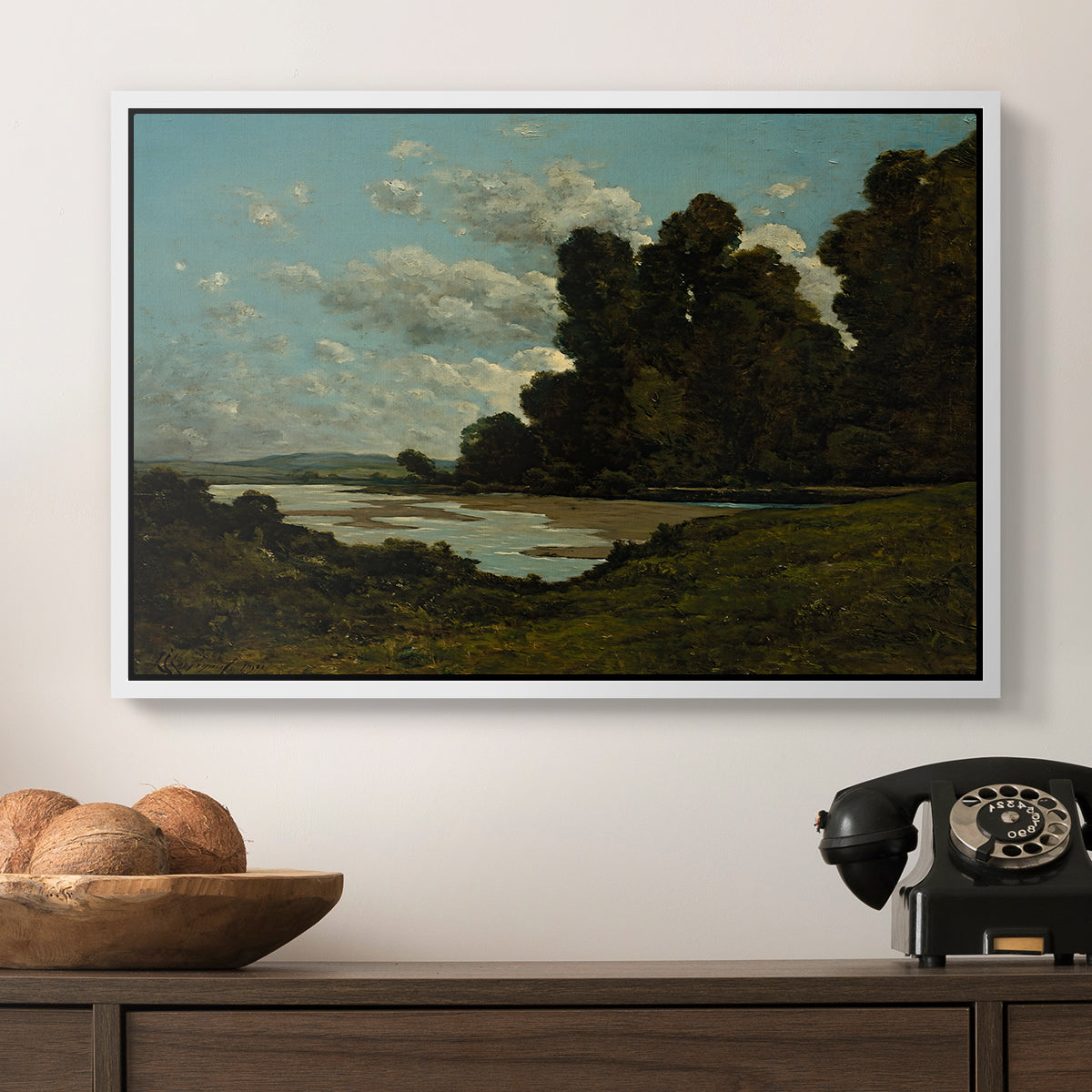 The River Loire at Nevers, 1901 - Floater Framed Canvas Print
