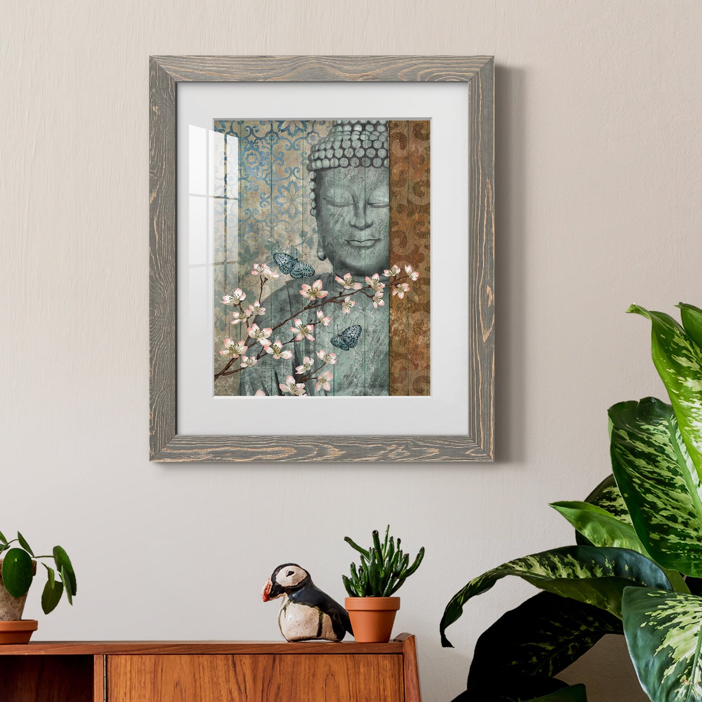 Buddha - Premium Framed Print - Distressed Barnwood Frame - Ready to Hang