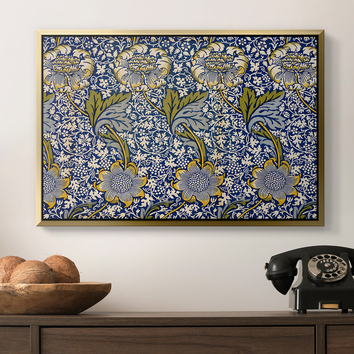 Kennet - Indigo/Gold, 1883 - Floater Framed Canvas Print