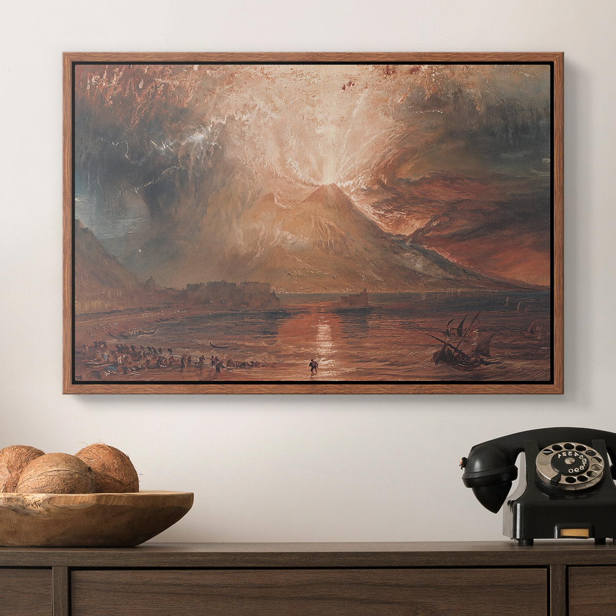 Vesuvius in Eruption, c. 1817 - Floater Framed Canvas Print