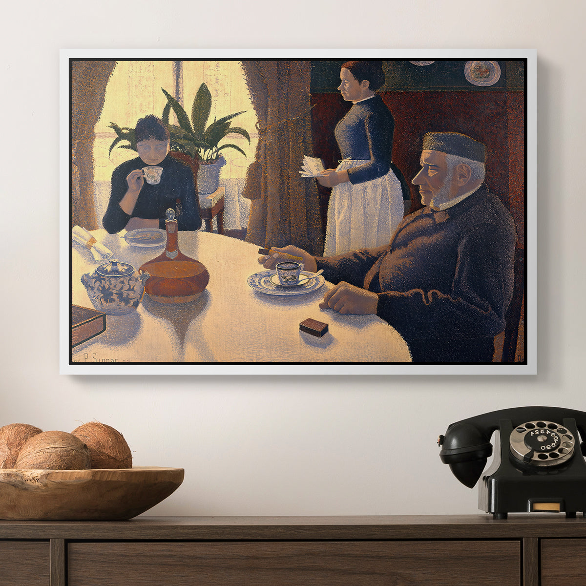 The Dining Room (Breakfast), 1886-1887 - Floater Framed Canvas Print