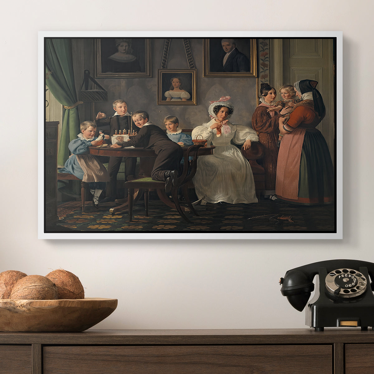 The Waagepetersen Family, 1836 - Floater Framed Canvas Print